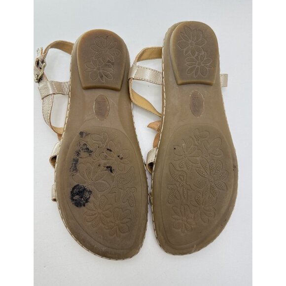 B.O.C. Børn Strappy Sandals Platinum Leather Flowers Flat Heel‎ 7/38 Preppy Boho - Picture 9 of 9